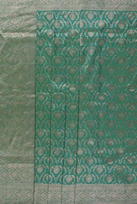 Green katan silk banarasi saree