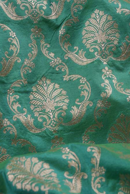 Green katan silk banarasi saree