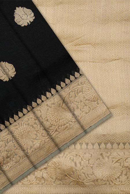 Black banarasi organza saree