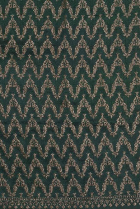 Green-dark green border crepe chiffon banarasi saree